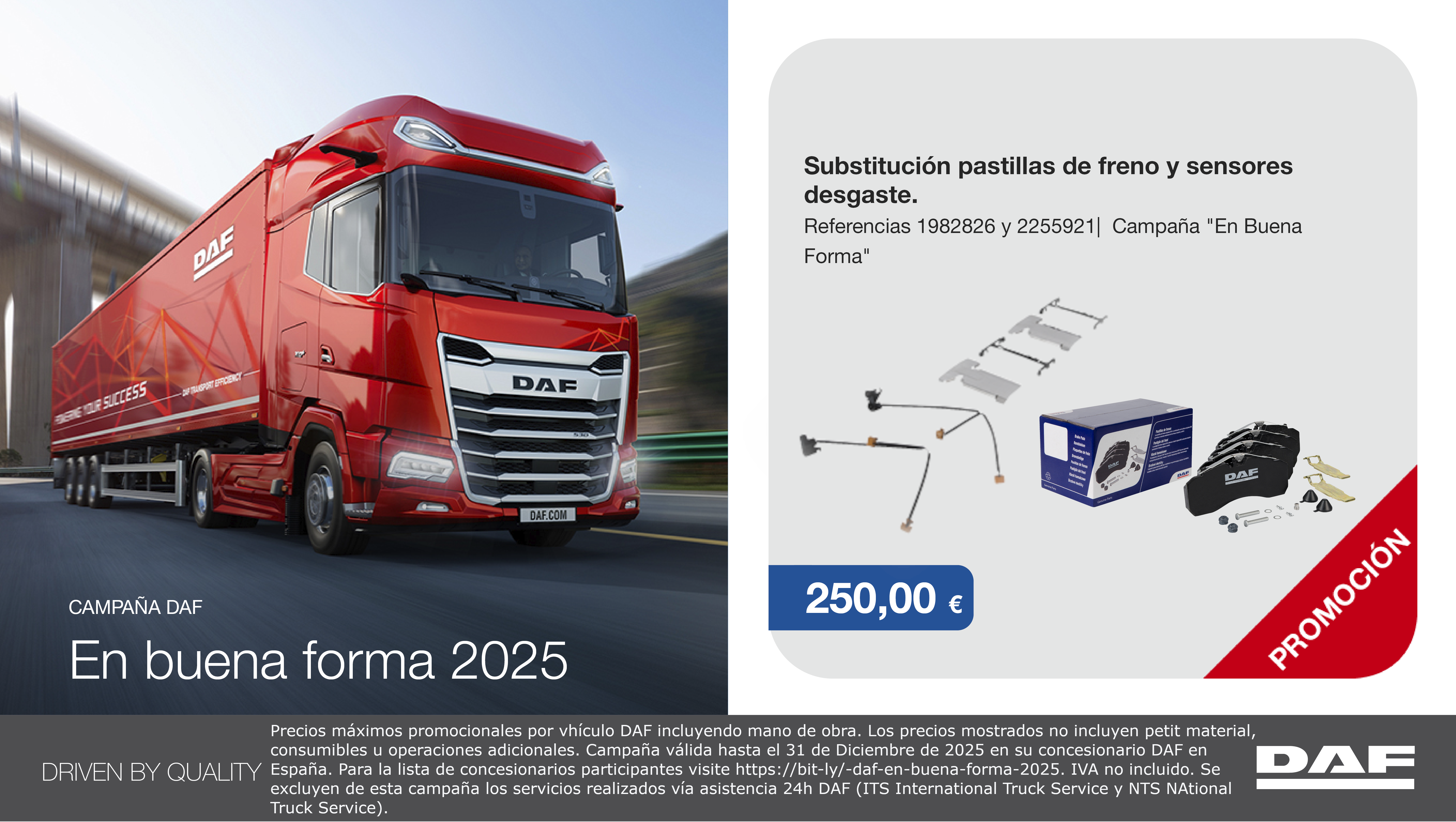 BF- Sustitución pastillas de freno + sensores DAF